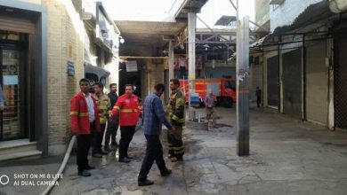 مهار آتش در 40 دقیقه در راسته میزرایی بازار زنجان